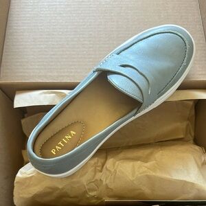 Blue Minimalist Slip-On Flats